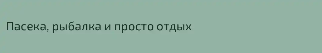 Пасека, рыбалка и просто отдых